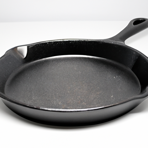 A seasoned cast iron pan with a glossy non-stick surface.